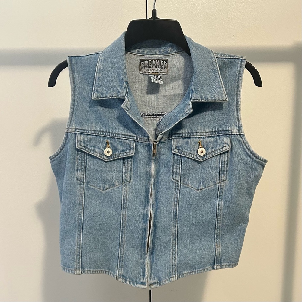 breaker denim vest